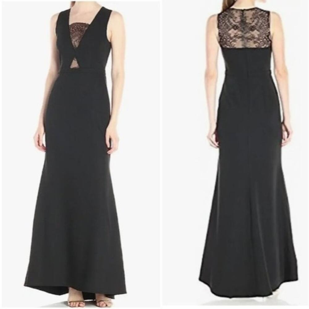 Bcbgmaxazria Landen Lace Detail Sleeveless Dress Size 0 Black - Picture 4 of 9